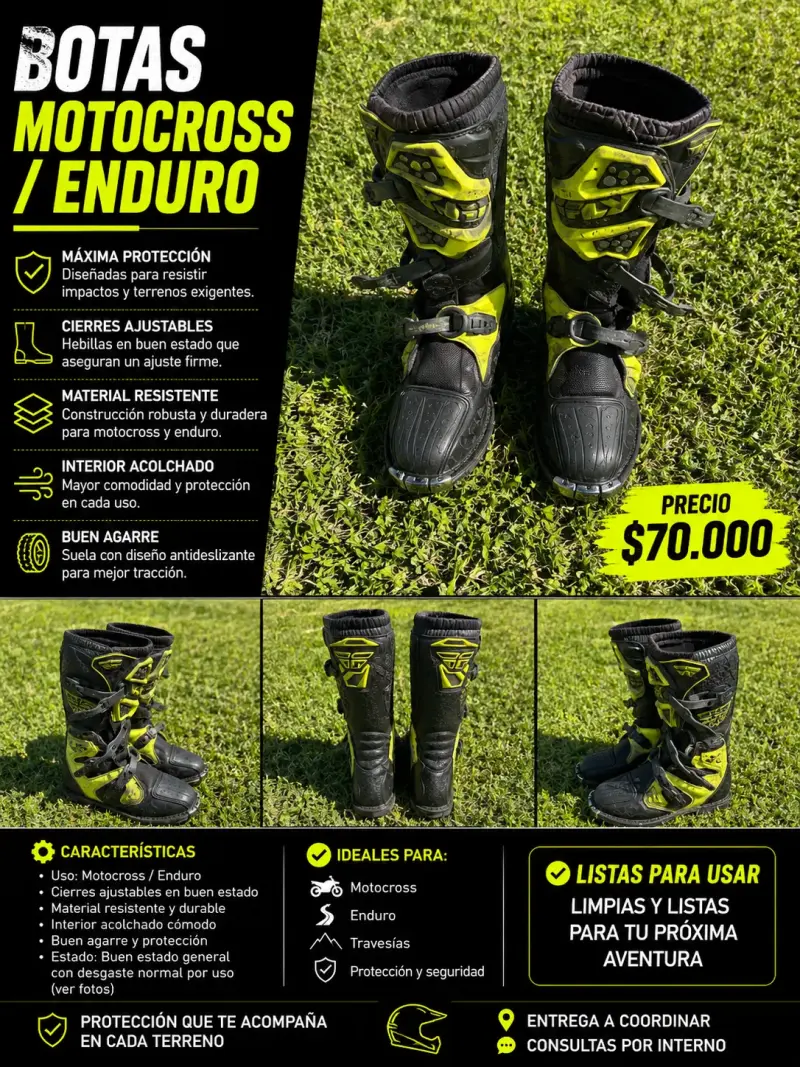 Botas motocross/enduro negras y amarillas