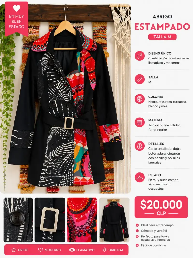 Abrigo Desigual Rainbow Negro - 2