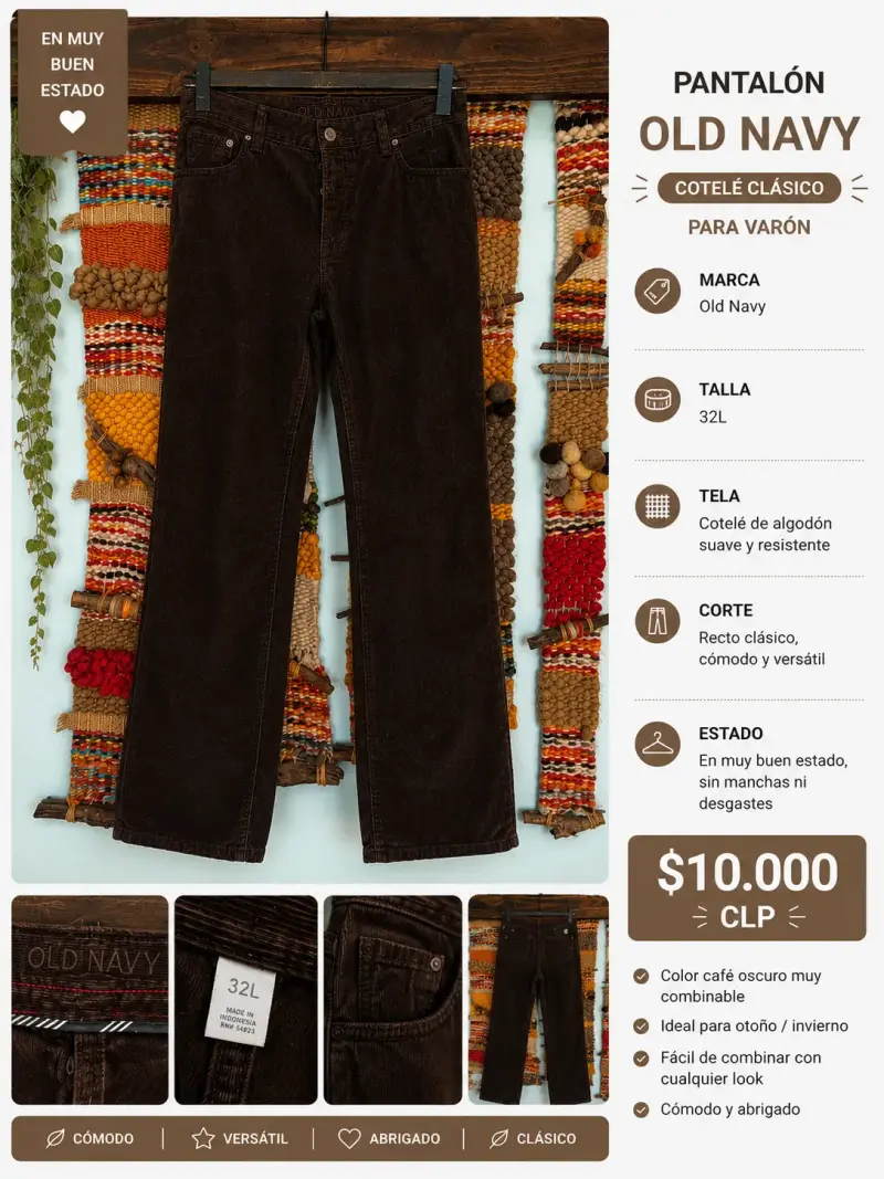 Pantalón cotelé Old Navy café