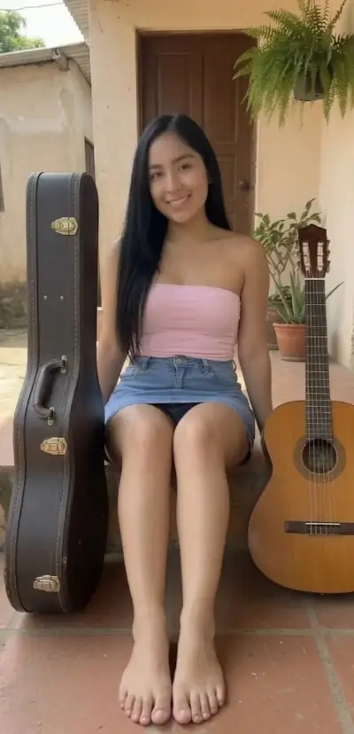 Guitarra clásica de madera - miniatura 2