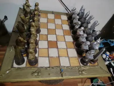 Set de ajedrez egipcio artesanal - miniatura 1