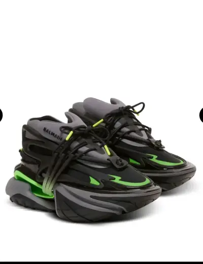 Zapatillas deportivas Balmain negras y verdes - miniatura 1