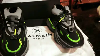 Zapatillas deportivas Balmain negras y verdes - miniatura 4