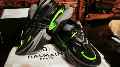 Zapatillas deportivas Balmain negras y verdes - miniatura 6