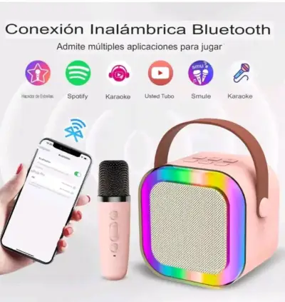 Mini Parlante Karaoke Bluetooth + Micrófono - miniatura 3