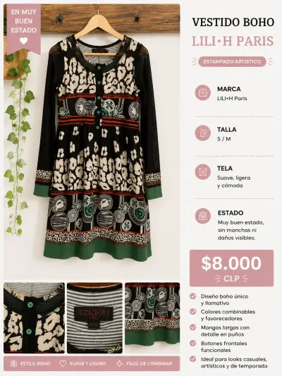 Vestido verde elegante IÓ - miniatura 2
