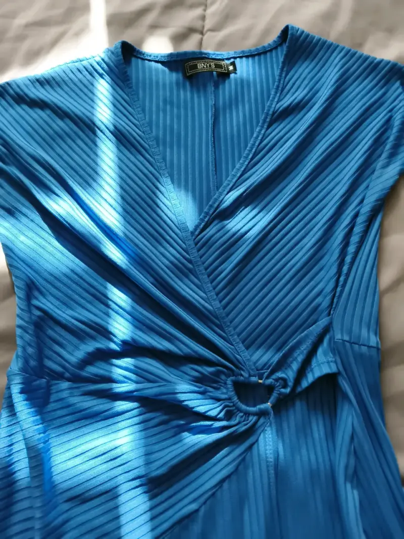 Vestido azul plisado - 2