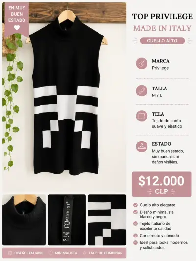 Top de mujer blanco y negro - miniatura 1