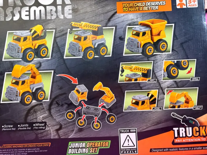 Juego de construcción camiones amarillos - 5