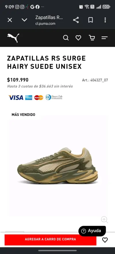 Zapatillas RS verde unisex - miniatura 1