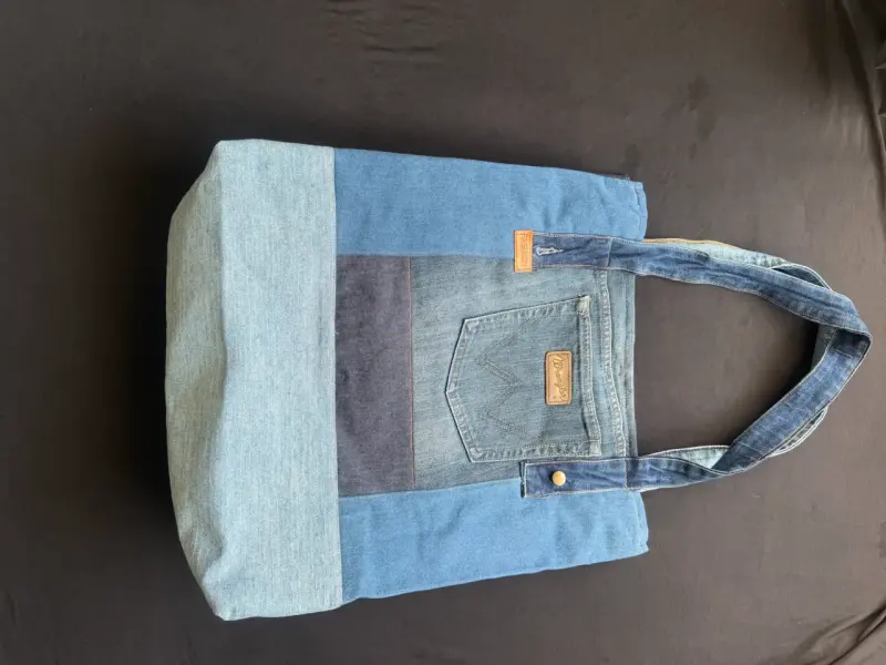Bolso de mezclilla reciclada hecho a mano 👜 - 4