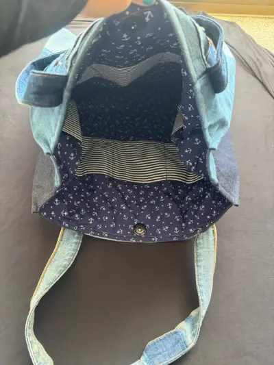 Bolso de mezclilla reciclada hecho a mano 👜 - miniatura 5