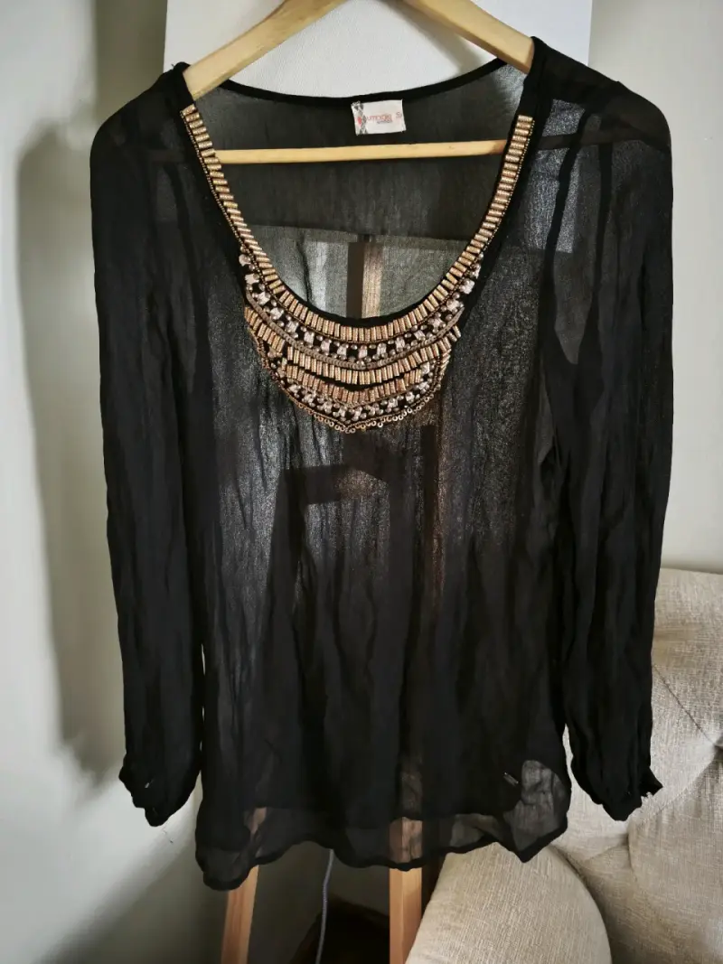 Blusa gasa transparente - 1