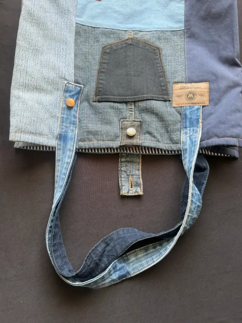 Bolso de mezclilla reciclada, hecho a mano 👜 - 3
