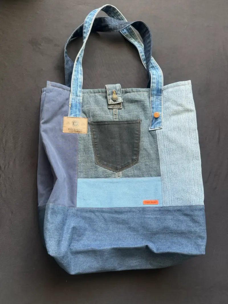 Bolso de mezclilla reciclada, hecho a mano 👜 - 5