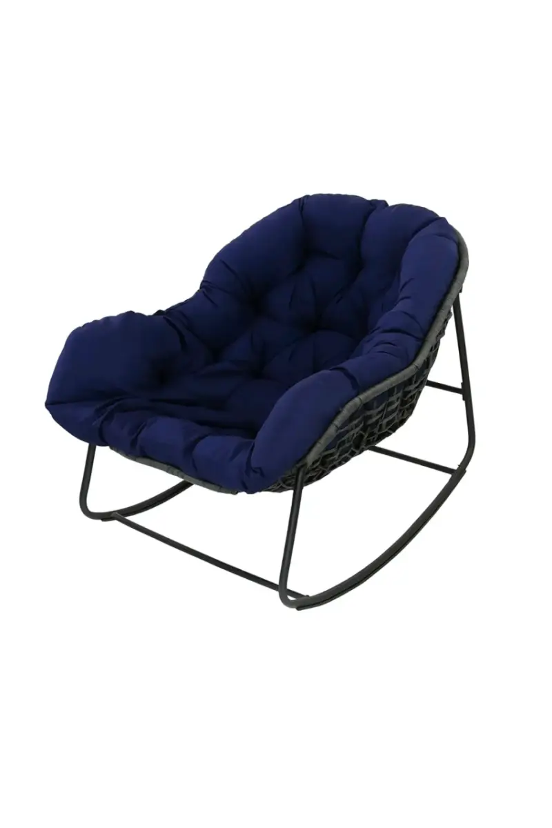 Silla mecedora azul moderno - 2