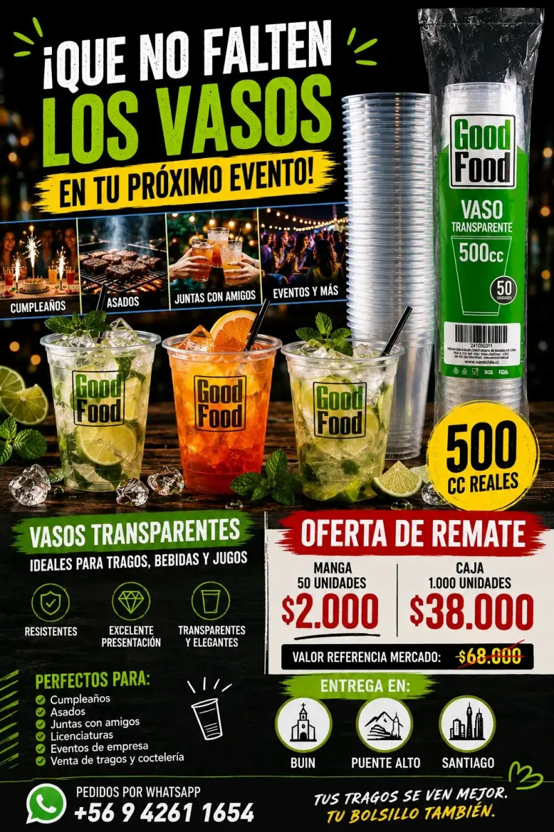 Vasos plásticos transparentes 500cc - 3