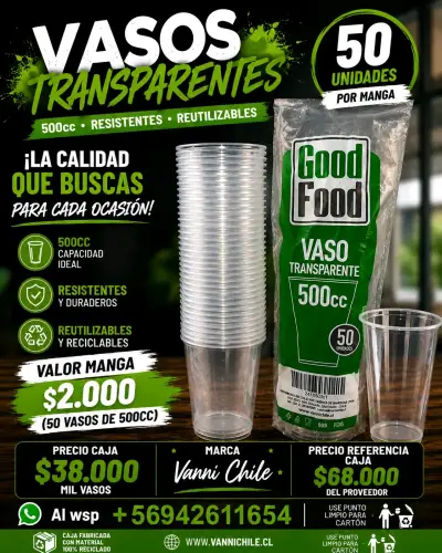 Vasos plásticos transparentes 500cc - miniatura 4