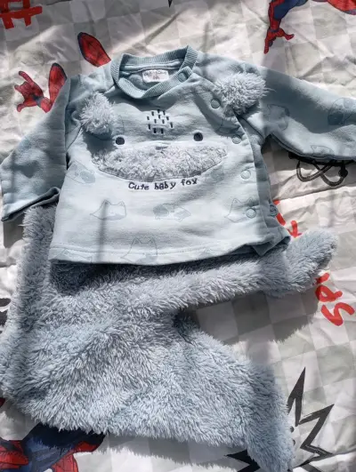 Conjunto de bebé celeste peluche - miniatura 3