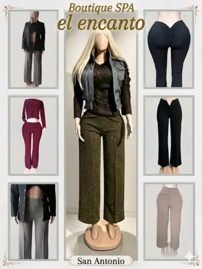 Pantalones acampanados color beige - miniatura 2