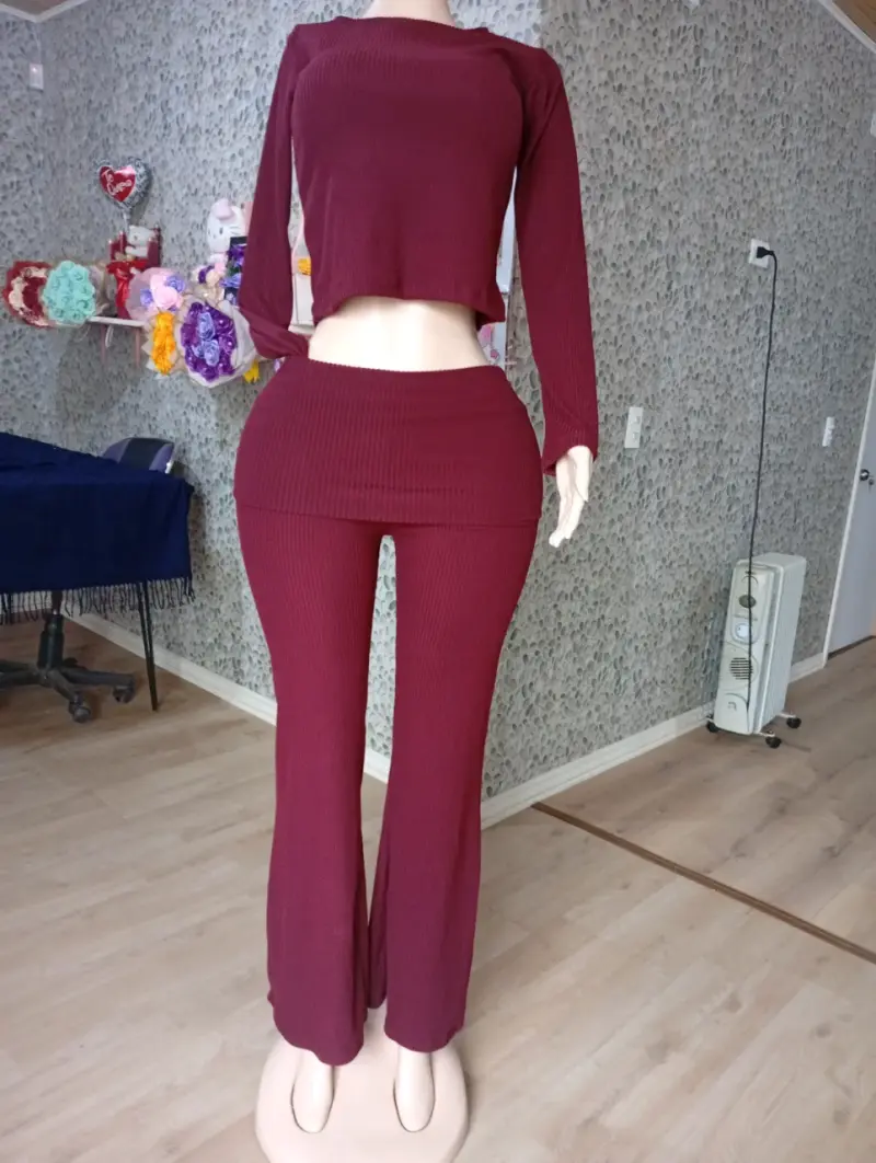 Pantalones acampanados color beige - 3