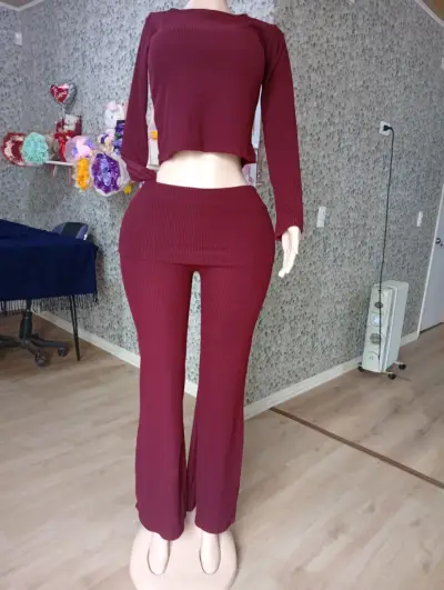 Pantalones acampanados color beige - miniatura 3