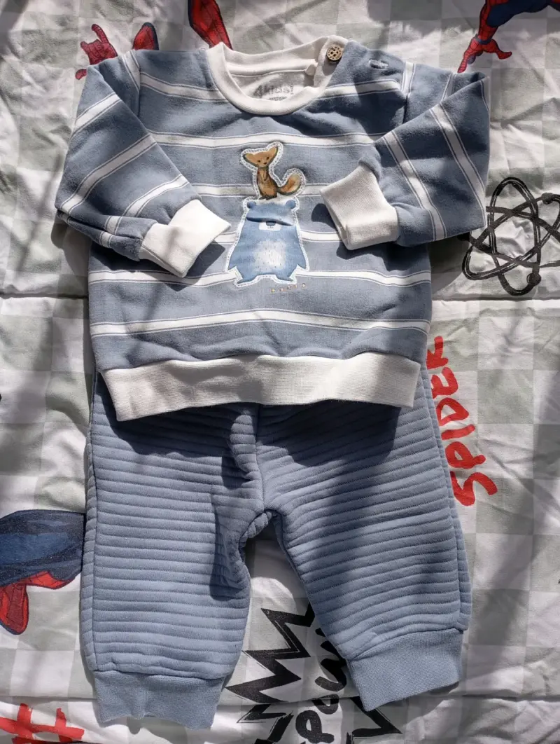 Conjunto bebé azul rayado - 1