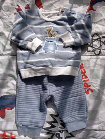 Conjunto bebé azul rayado - miniatura 1