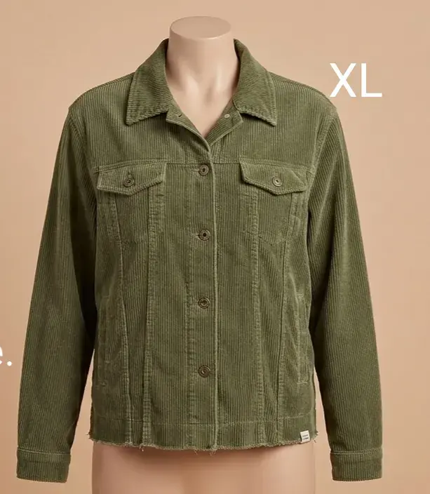 Chaqueta de pana verde olivo - 1