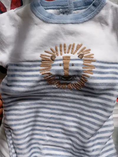 Pijama bebé rayado león - miniatura 2