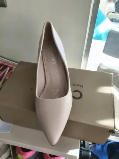 Zapatos taco grueso beige - miniatura 2