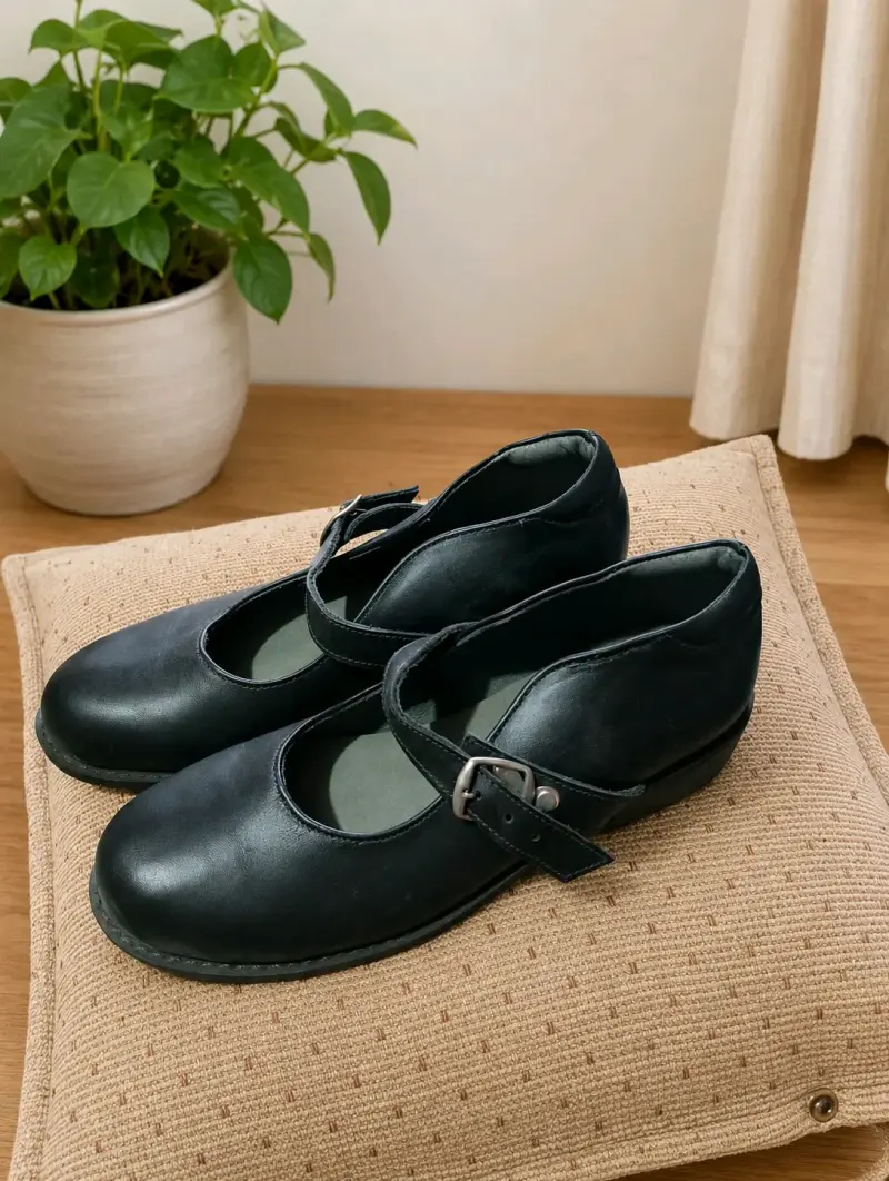 Zapatos negros con correa