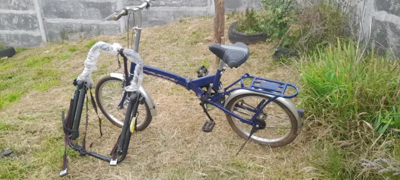 Bicicleta plegable azul - 1