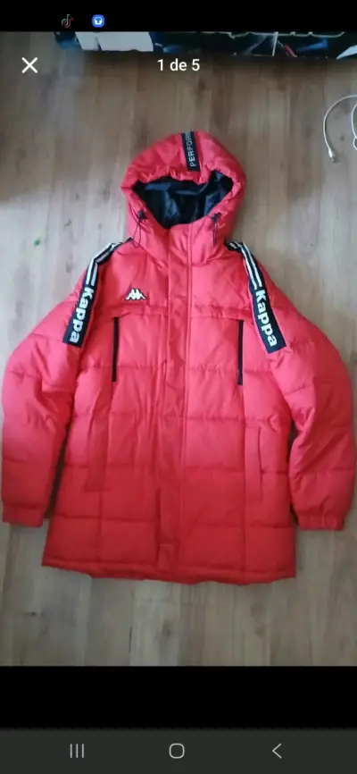 Parka roja Kappa con capucha L/M - miniatura 1