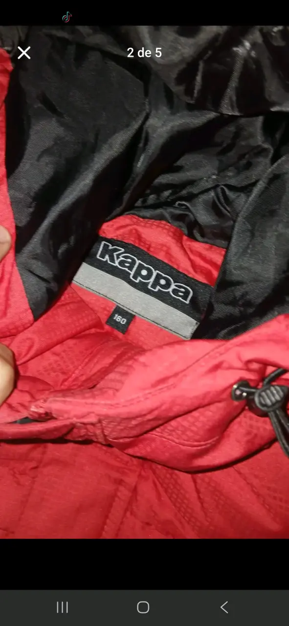 Parka roja Kappa con capucha L/M - 2