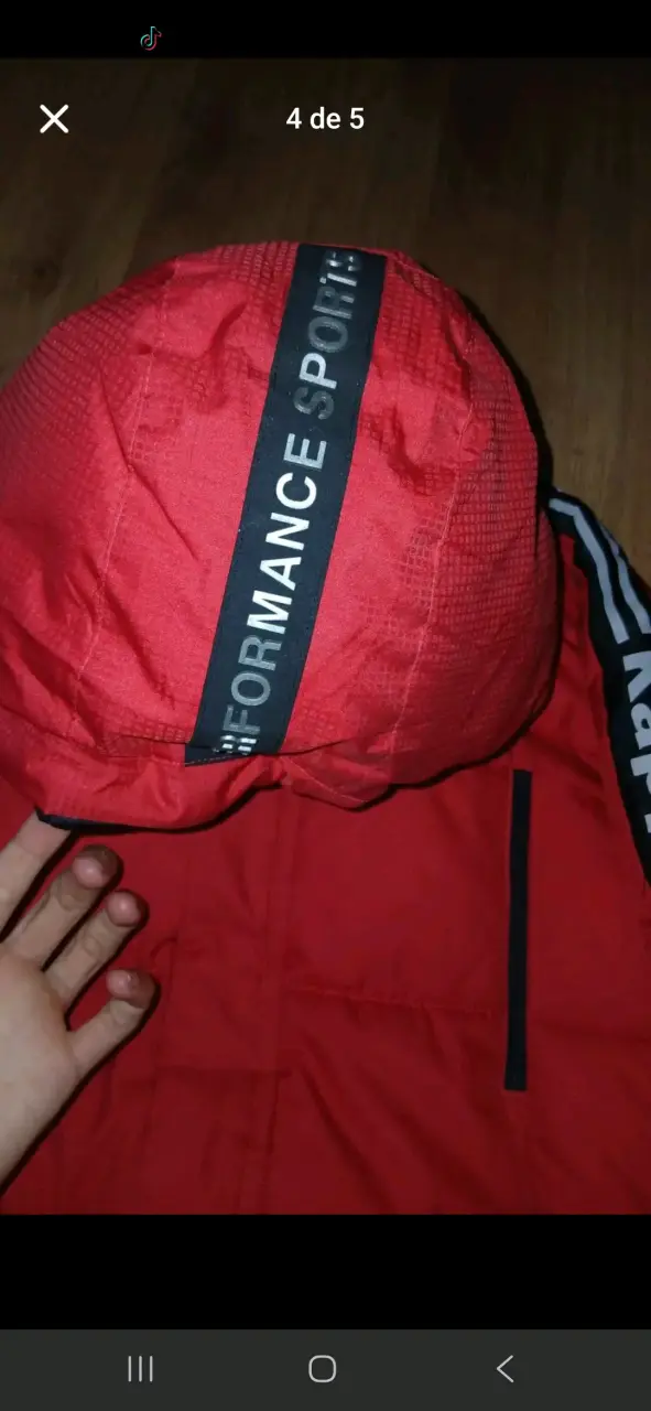 Parka roja Kappa con capucha L/M - 4