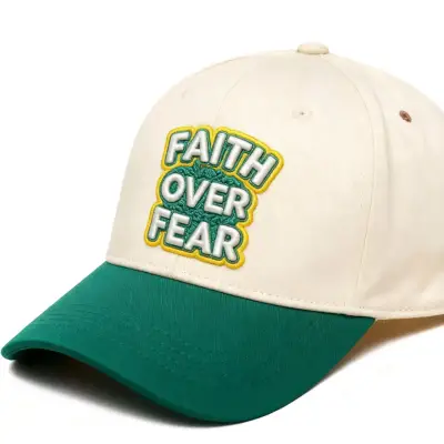 Gorra verde bordado 'Faith Over Fear' - miniatura 2