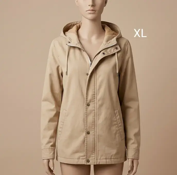 Chaqueta XL beige con capucha - 1