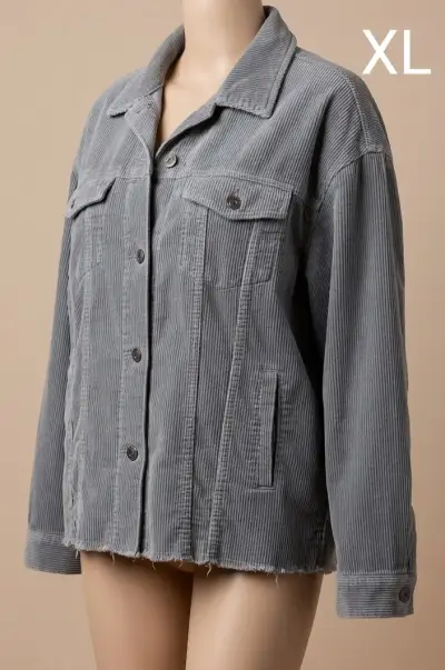 Chaqueta de cottele gris XL - miniatura 1