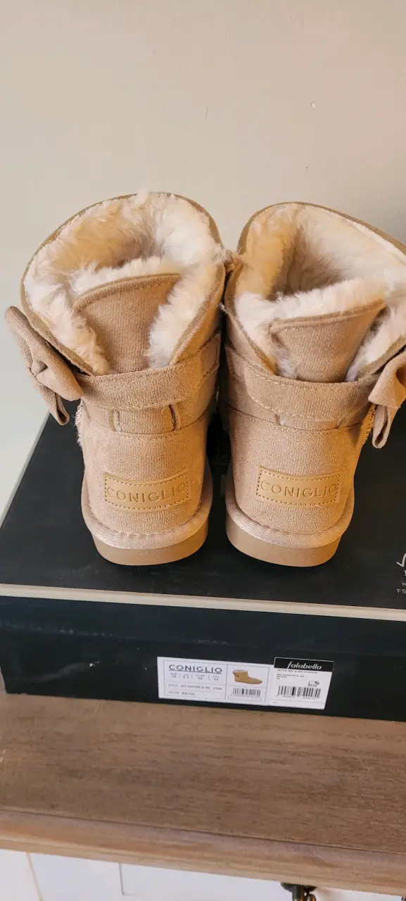 Botas beige con forro talla 34 nuevas - 4