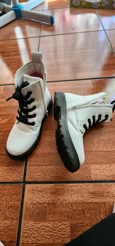 Botines blancos con cordones Niña - miniatura 2