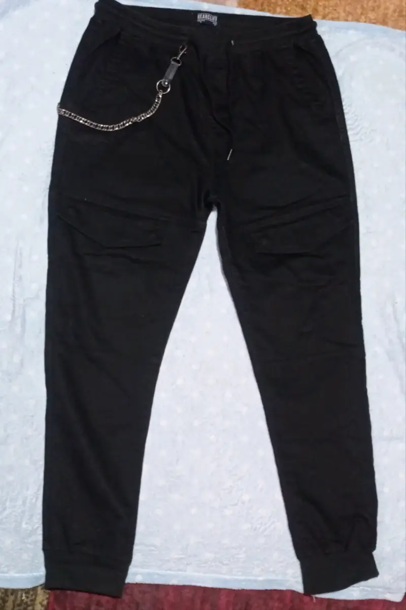 Pantalones 46 cargo negros tipo jogger - 2