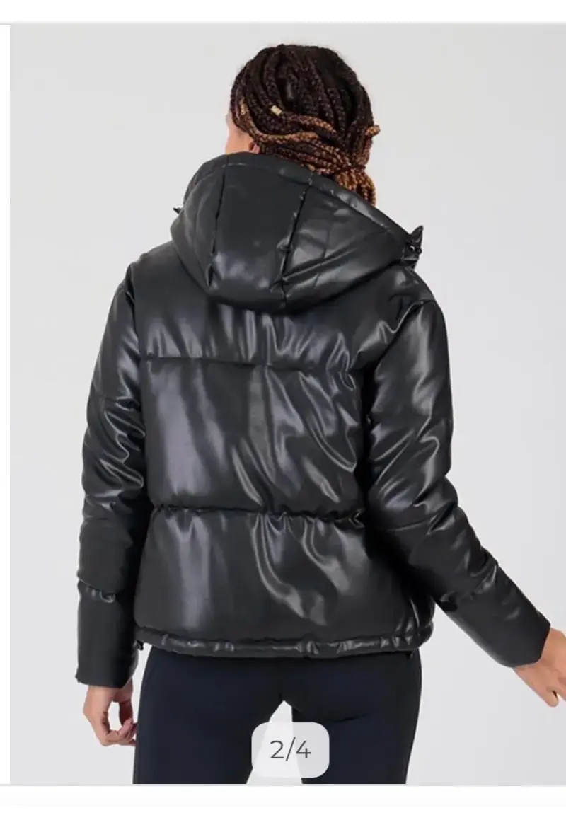 Parka negra de invierno con capucha - 2