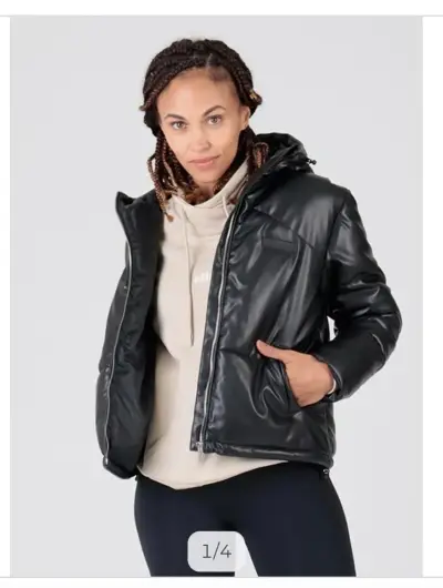 Parka  negra de invierno con capucha - miniatura 3
