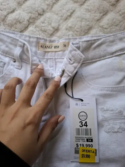 Shorts blancos talla 34 - miniatura 3