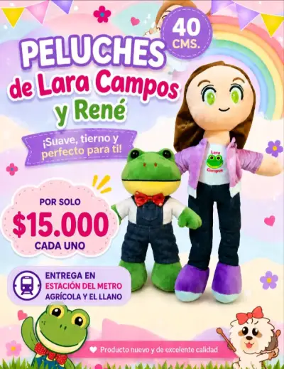 Peluches Lara Campos y René 40cm - miniatura 1