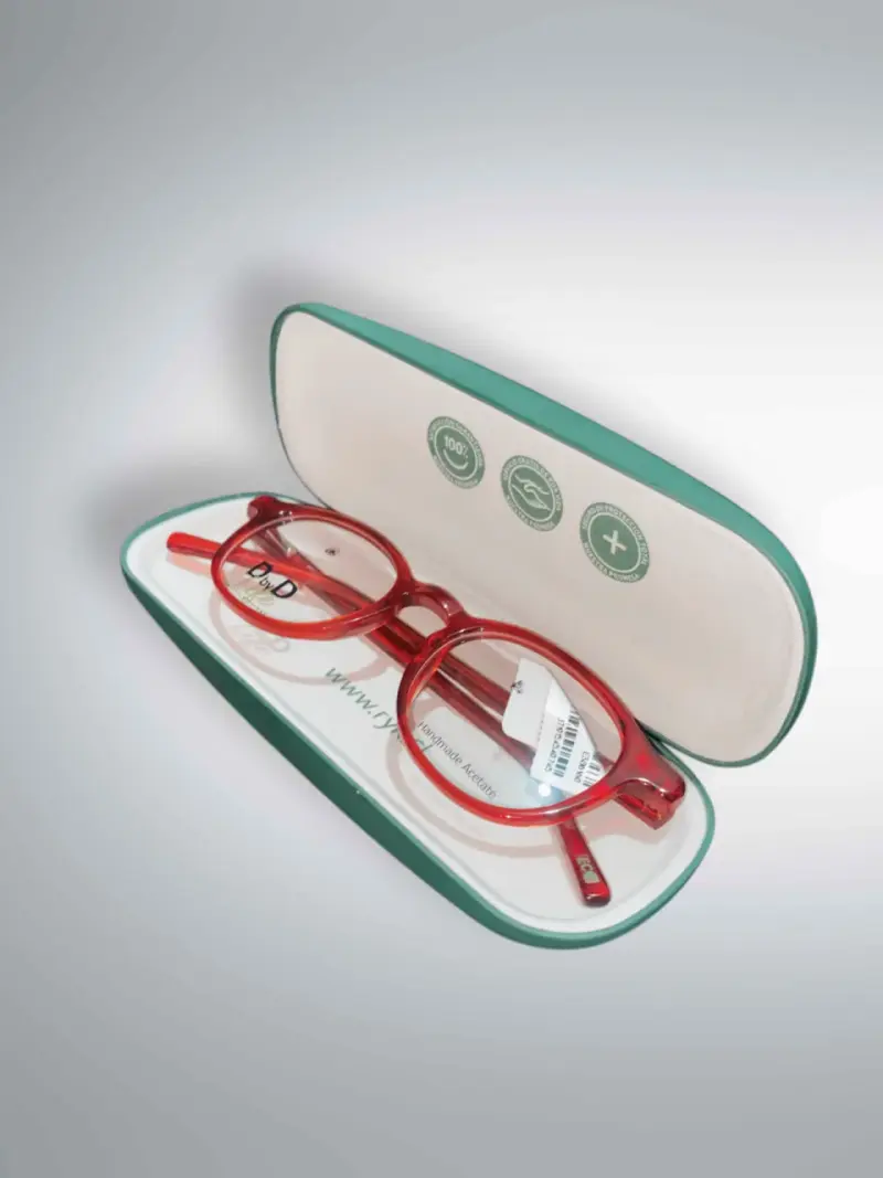 Lentes de lectura rojos en estuche - 1