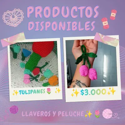 Llaveros tejidos flores - miniatura 1