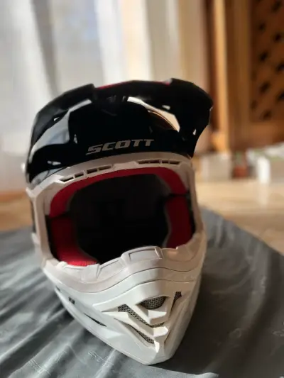 Casco motocross Scott blanco y negro - miniatura 2
