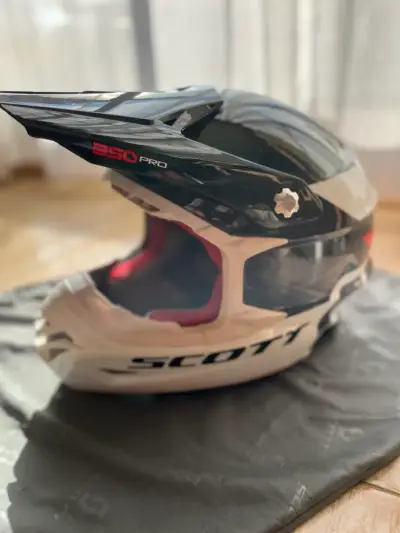 Casco motocross Scott blanco y negro - miniatura 3